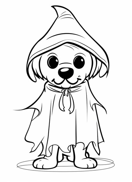 Foto halloween hond vector met hoed