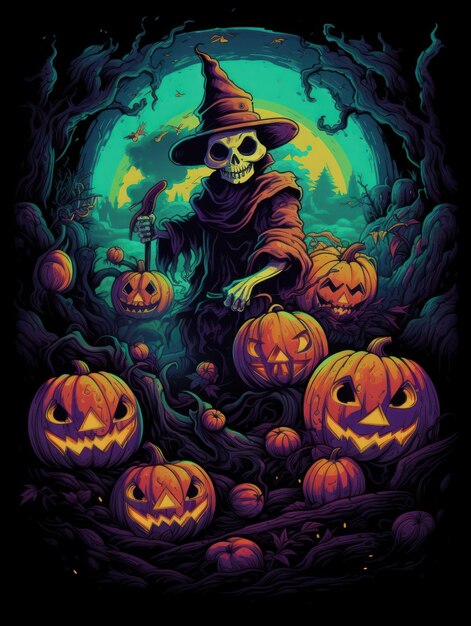 Halloween Horror achtergrond afdrukken voor t-shirts