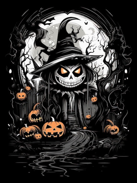 Halloween Horror achtergrond afdrukken voor t-shirts