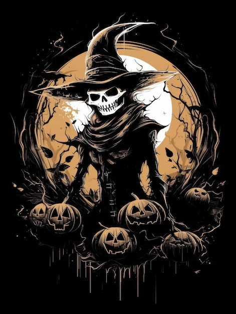 Halloween Horror background Print for Tshirts