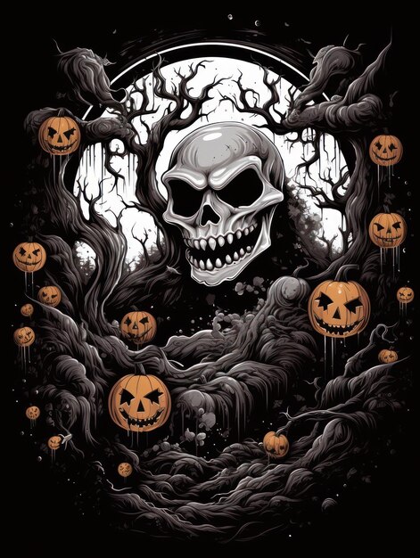 Photo halloween horror background print for tshirts