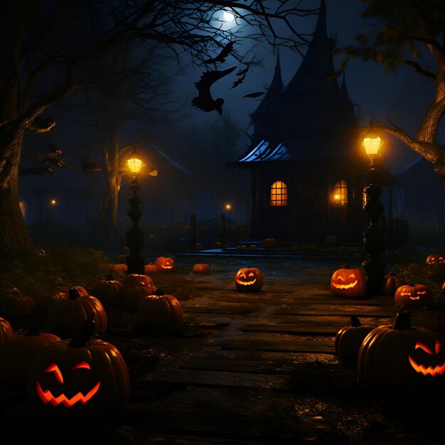 Halloween horror night party social media post template