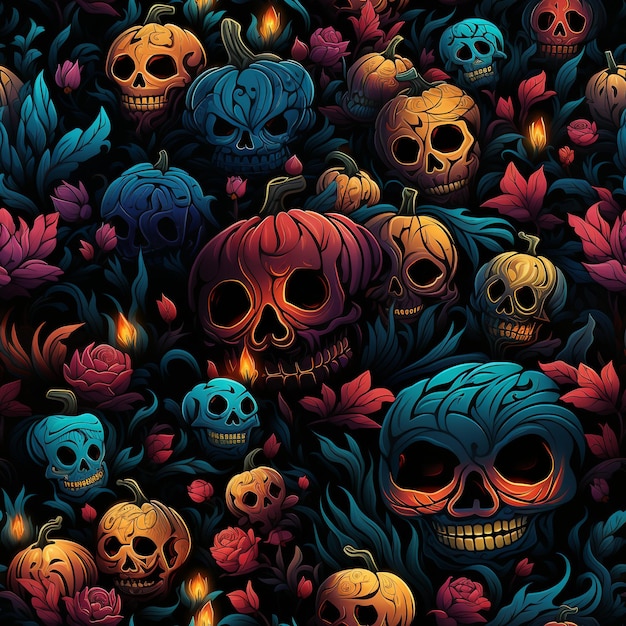 Halloween horror pumpkin background and pattern texture