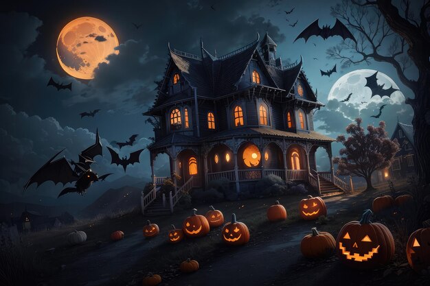 Halloween huanted huis foto