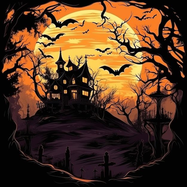 Halloween huis illustratie