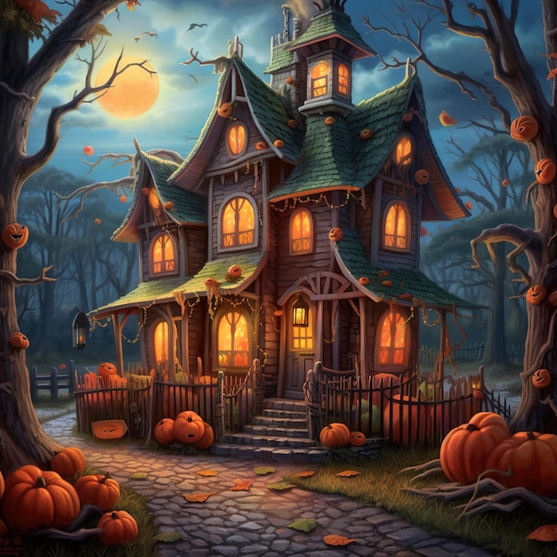 Halloween huis illustratie
