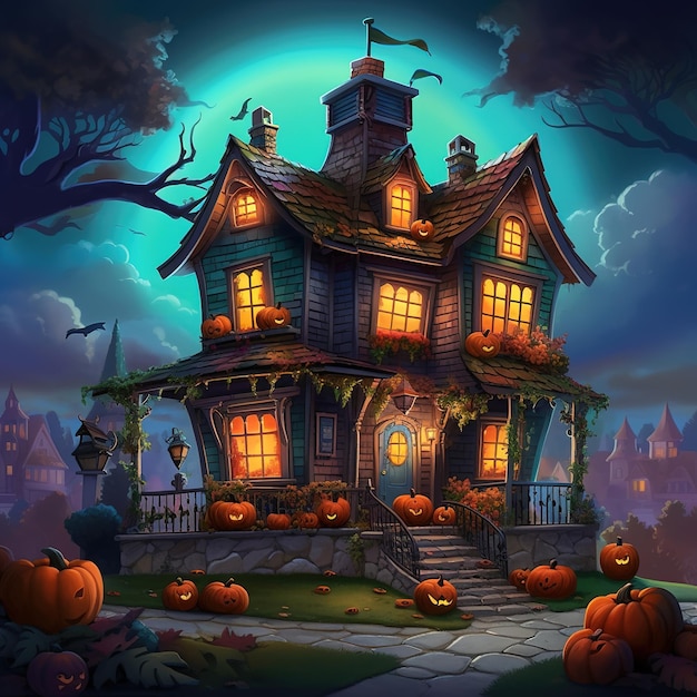 Halloween huis illustratie