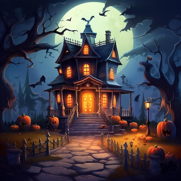 Halloween huis illustratie