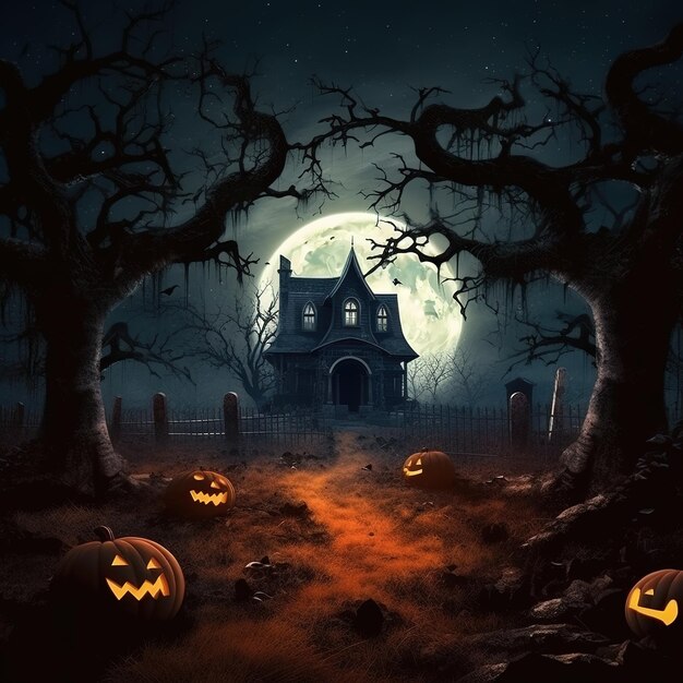 Halloween huis illustratie