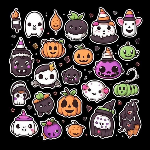 Photo halloween icons stickers