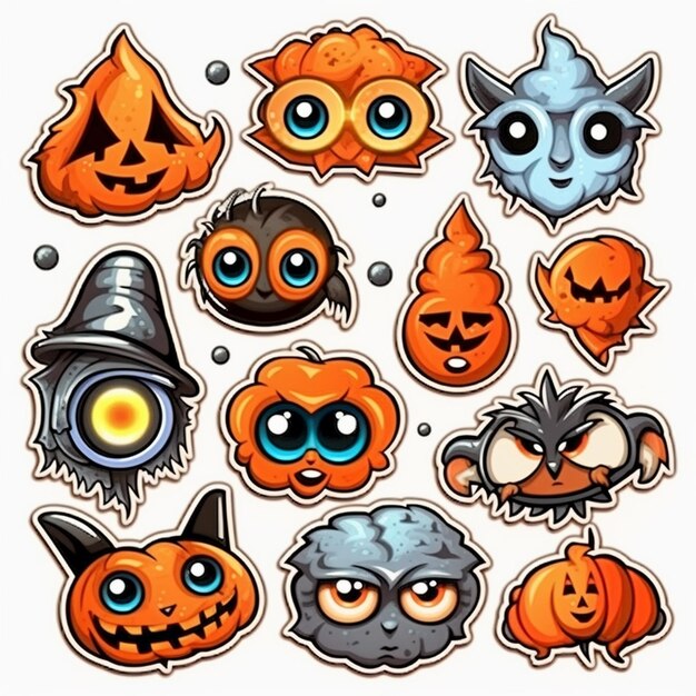 Photo halloween icons stickers