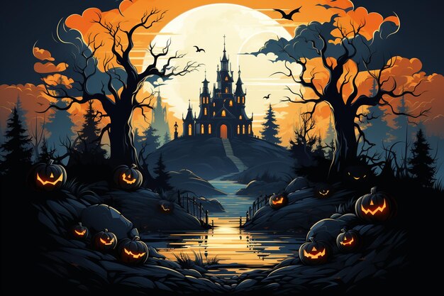 halloween illustratie vakantie pompoen herfst viering ontwerp donker oktober horror