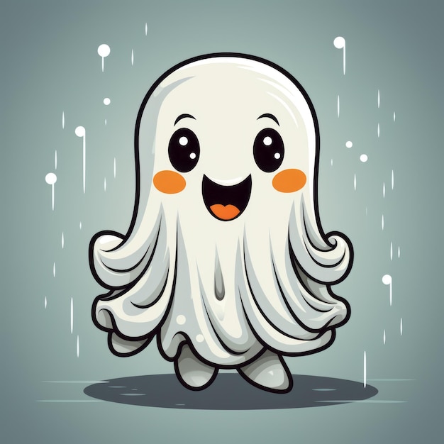 Halloween illustration of a ghost art design