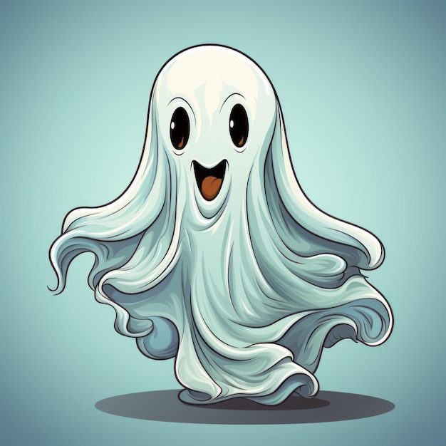 Halloween illustration of a ghost art design