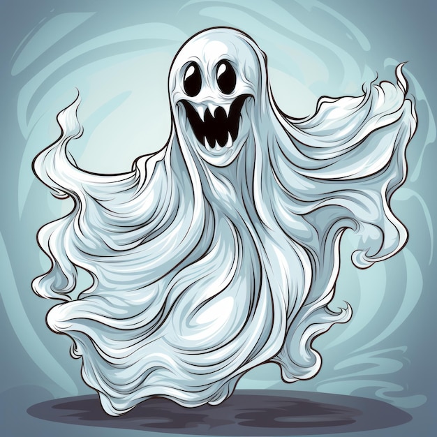 Halloween illustration of a ghost art design