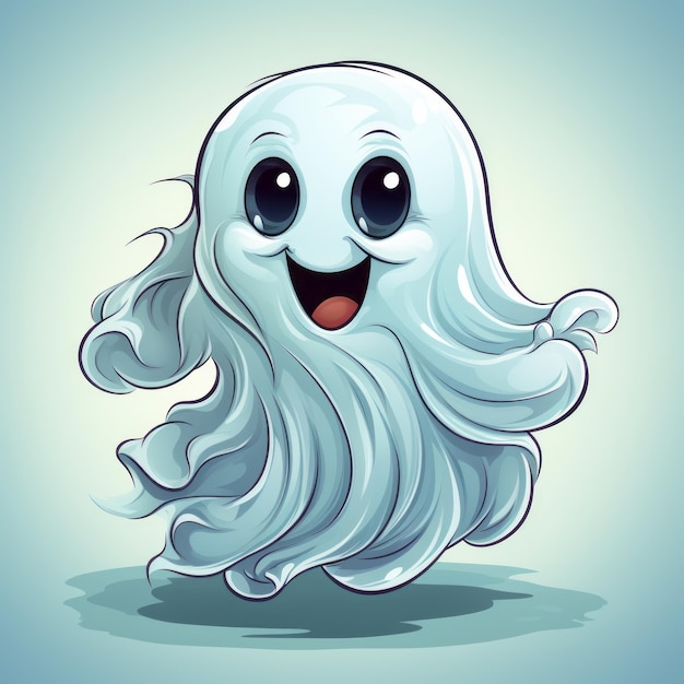 Halloween illustration of a ghost art design