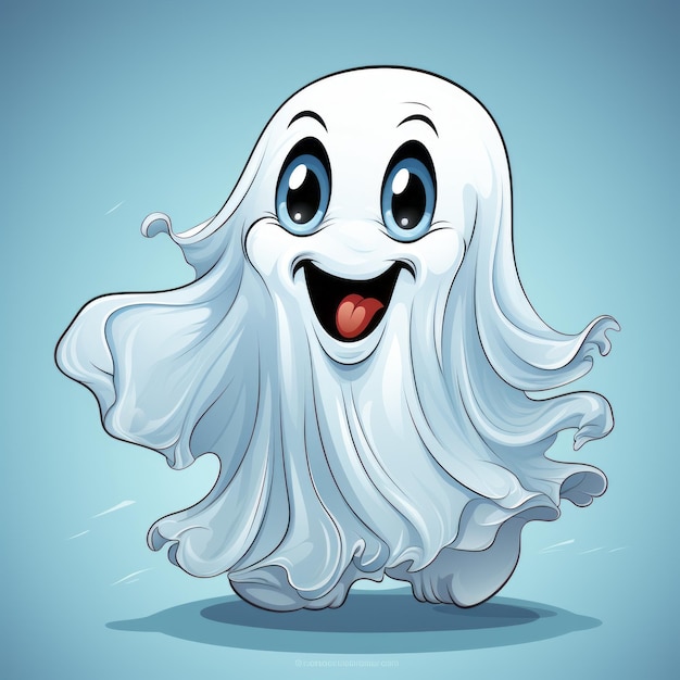 Halloween illustration of a ghost art design