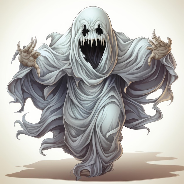 Photo halloween illustration of a ghost art design