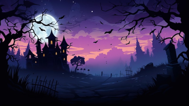 Halloween illustration halloween background Ai generated high resolution Halloween illustration on white background