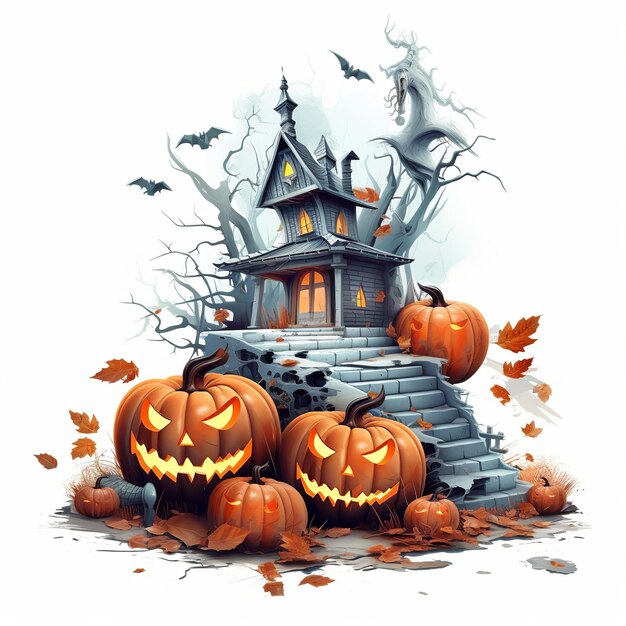 Halloween illustration isolated on white