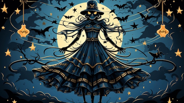 halloween illustration the sun rising