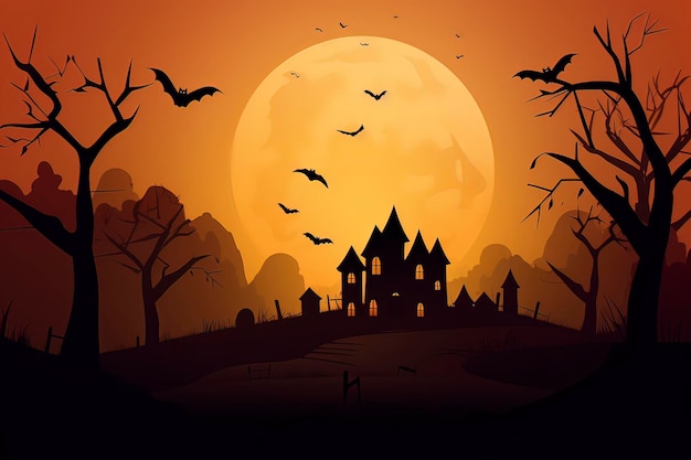 Halloween IllustrationAI-technologie gegenereerd beeld