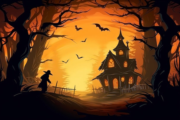 Halloween IllustrationAI technology generated image