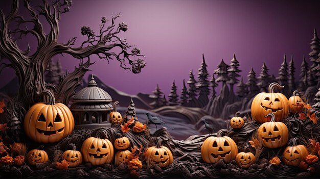 Halloween illustrative banner