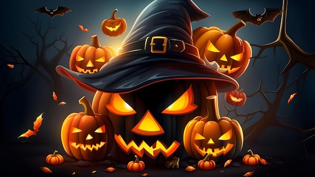 Halloween jack o lantaarn spookachtige achtergrond
