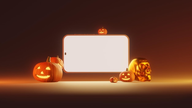 halloween jack o lantern phone mockup