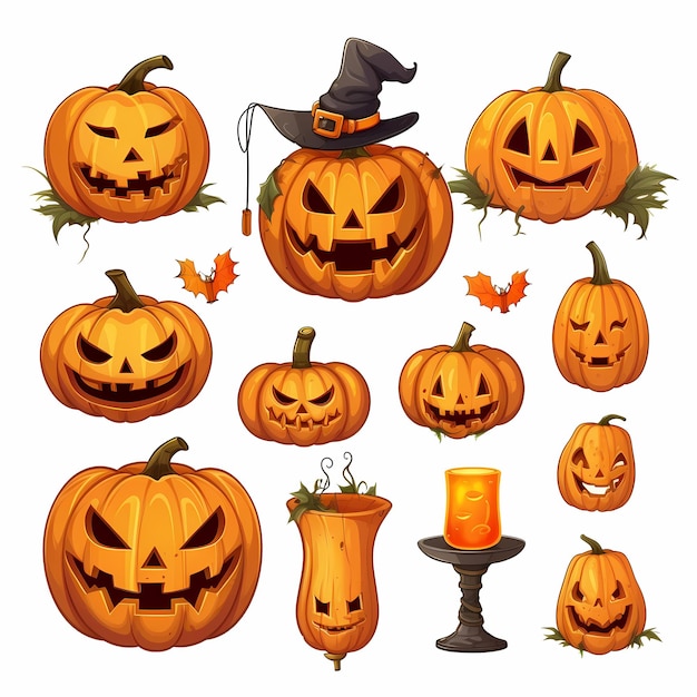 halloween jack o lantern pompoen hangende mockup vrije ruimte sjabloon met ghost cupcake batscandi