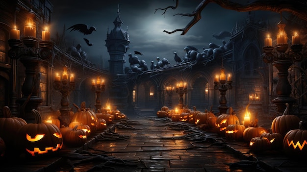 Halloween kasteel achtergrond