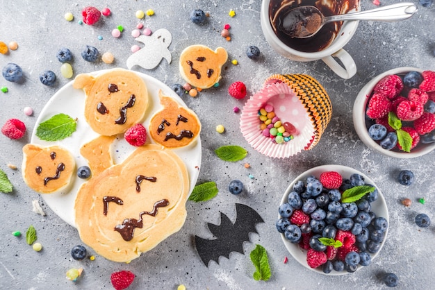 Halloween kids grappige pannenkoeken