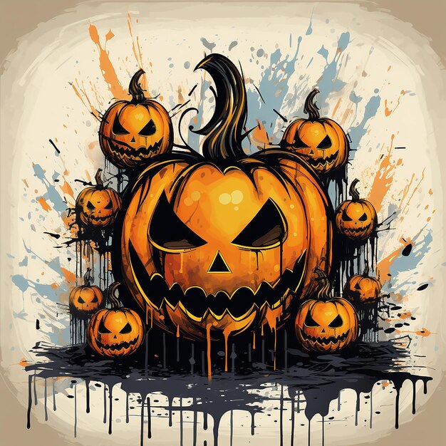Halloween kleuren spetteren en druppelen achtergrond