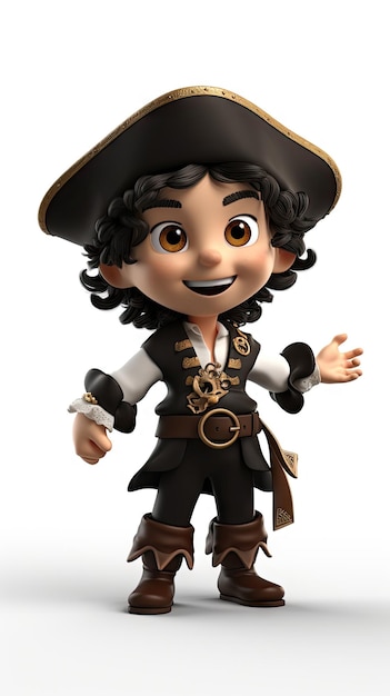 Foto halloween kostuum voor jongen 3d cartoon pirate