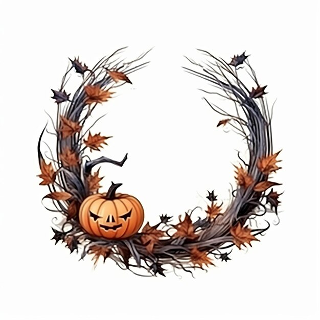 Halloween-krans halloween-frame Generatieve ai