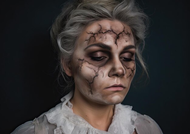 Halloween-make-up en gotische fotoshoot