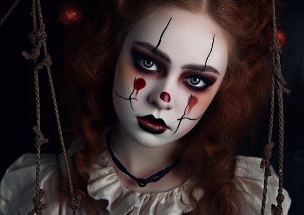 Halloween-make-up en gotische fotoshoot