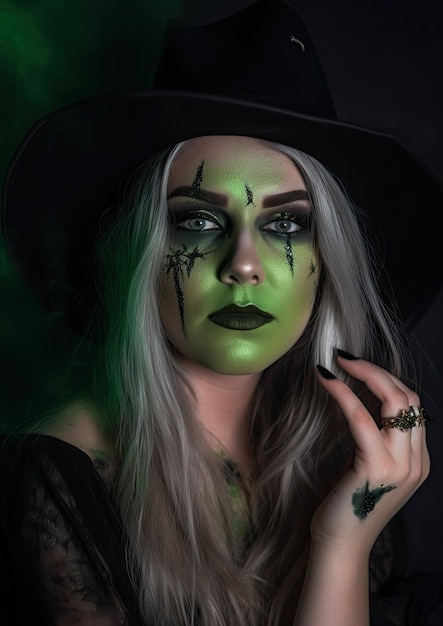 Halloween-make-up en gotische fotoshoot