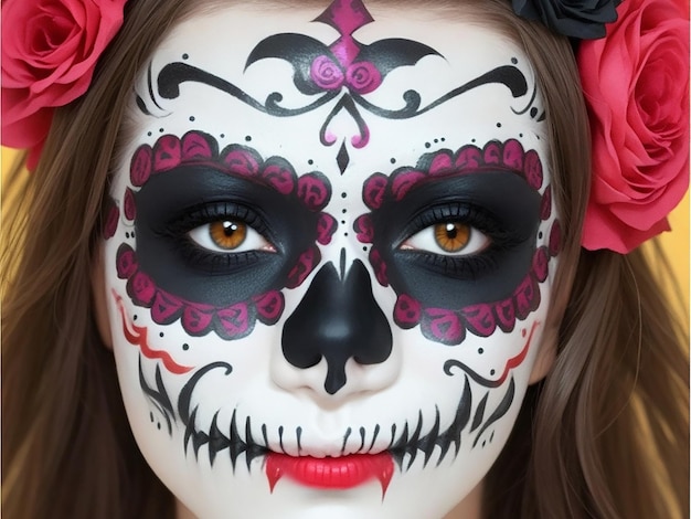 halloween make-up suikerschedel