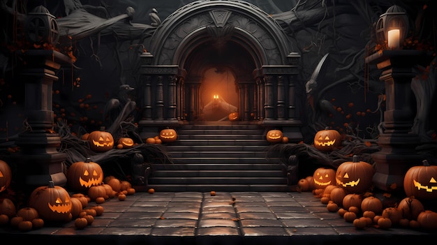 Photo halloween mockup stage