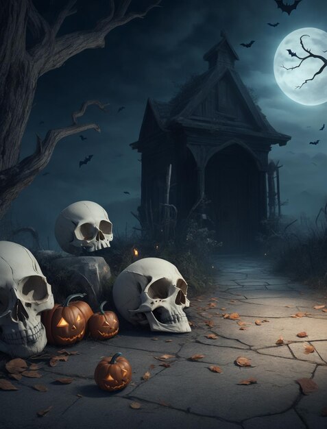 Premium AI Image | halloween night background horror night