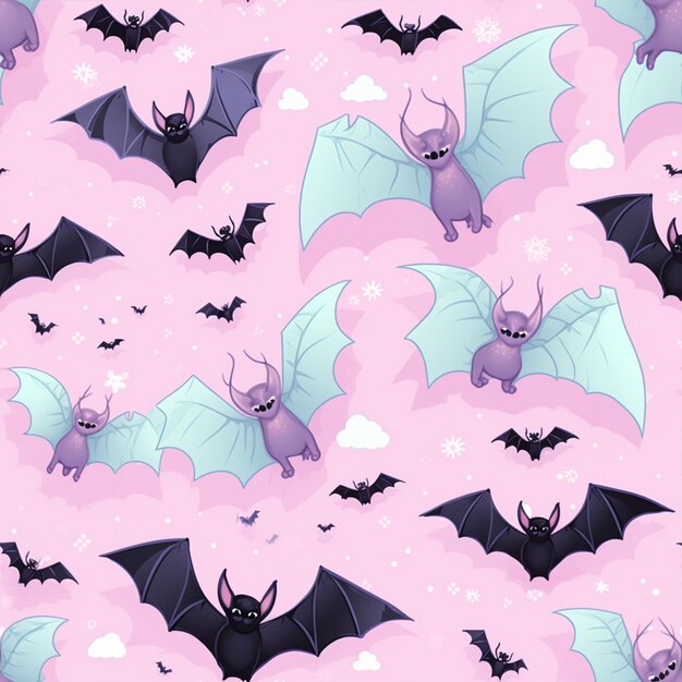 a halloween night bat seamless patten background vector