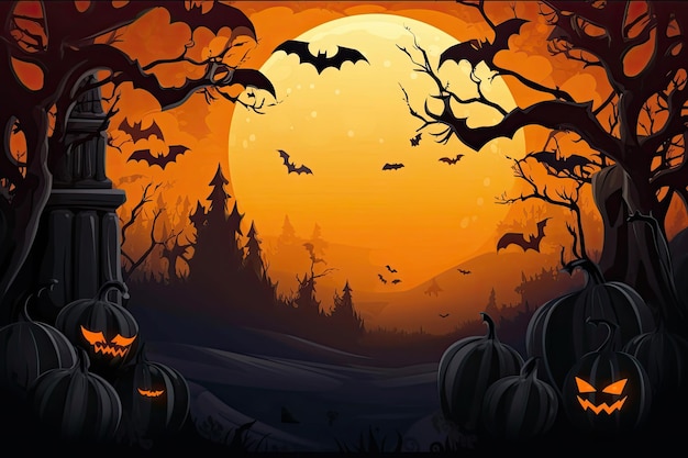 halloween night card background with with free space for text