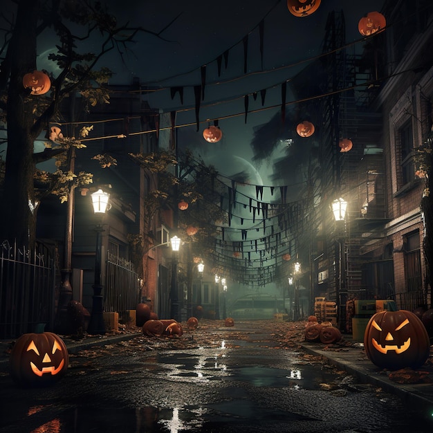 Halloween night city