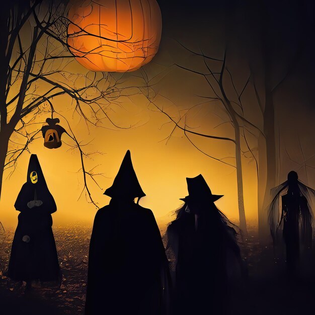 Halloween Night Concept Theme Background Image Illustration