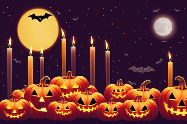 Halloween Night Concept Theme Background Image Illustration