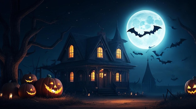 Halloween Night Concept Theme Background Image Illustration