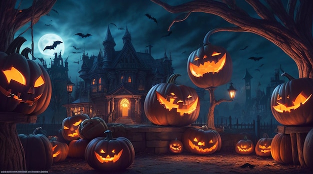 Halloween Night Concept Theme Background Image Illustration