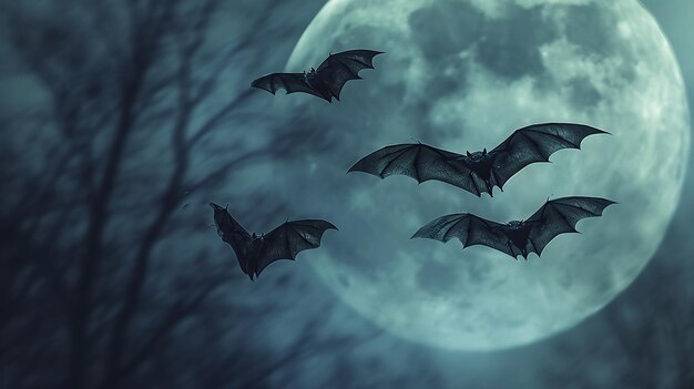 Halloween Night Flight Creepy Bats Soaring in on All Hallows Eve